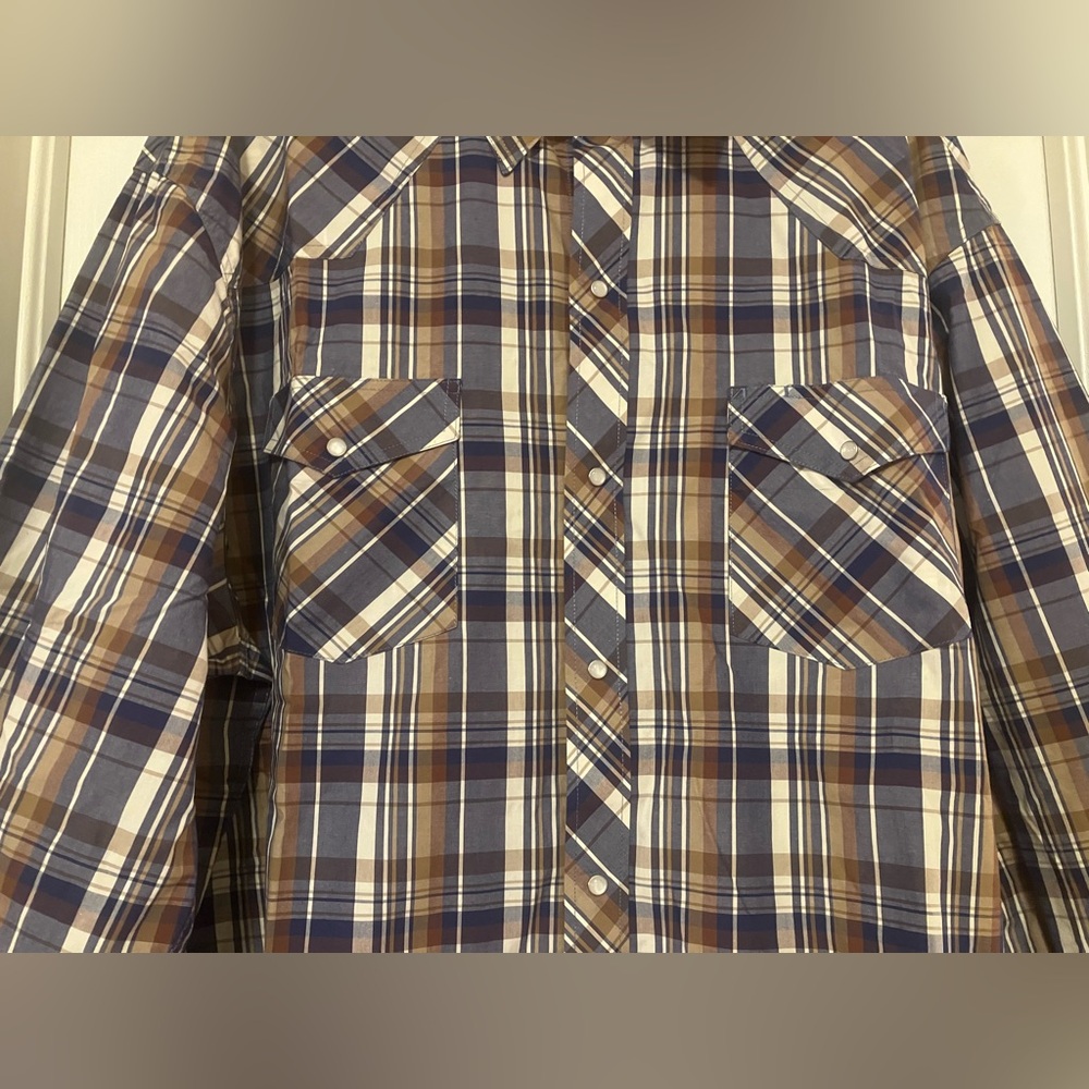 Wyoming Traders Men’s XXXL Plaid Button Down Up Pearl Snap Shirt 3XL - Picture 4 of 7